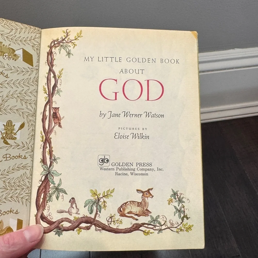VINTAGE 1973 Little Golden Book About God Hardcover Children's Book Kids Toddler